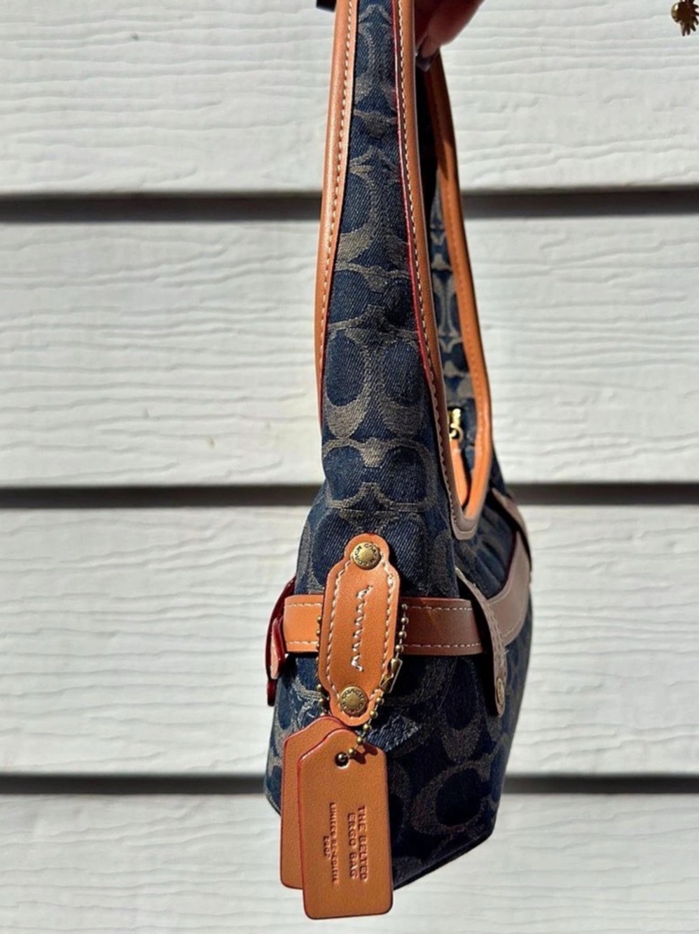 Coach Denim Belted Ergo Shoulder Bag - Picture 4 of 11